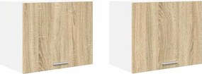 vidaXL Függő szekrény 2 pcs Sonoma tölgy és fehér 50 x 31 x 40 cm