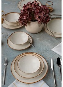 24 darabos bézs/barna porcelán étkészlet