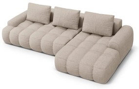 Világosbarna kinyitható-tárolóhelyes sarokkanapé (jobb oldali-heverő résszel) Linz – Cosmopolitan Design