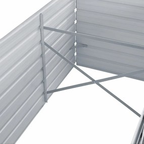 szürke horganyzott acél kerti magaságyás 320 x 80 x 77 cm