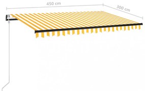 sárga és fehér automata napellenző 450 x 300 cm