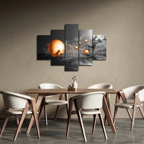 Narancssárga absztrakt gömbök képe (150x105 cm)