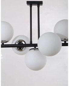 Fehér-fekete mennyezeti lámpa üveg búrával ø 15 cm Sail – Squid Lighting