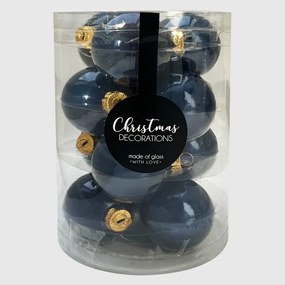 Midnight Blue kék üveg karácsonyi gömb szett 12*6cm