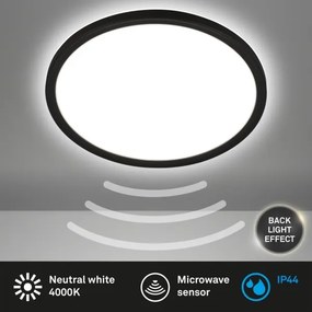 Briloner - MOVE LED fürdőszobai mennyezeti lámpa mozgásérzékelővel, 18W/230V, IP44, Ø 29 cm, fehér