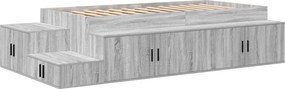 vidaXL Ágykeret tárolóval tárolóval Szürke Sonoma 75 cm Faanyag