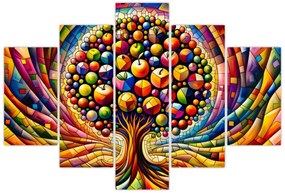 Kép – Színes fa almákkal (150x105 cm)