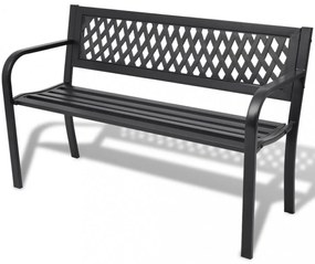 fekete acél kerti pad 118 cm