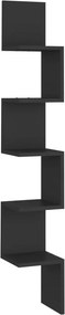 vidaXL fekete szerelt fa fali sarokpolc 20 x 20 x 127,5 cm