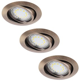 Rabalux 1051 - KÉSZLET 3xLED Beépíthető lámpa LITE 3xGU10-LED/3W/230V