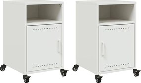 vidaXL 2 db fehér acél éjjeliszekrény 36x39x59 cm