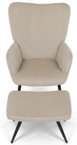 Pihenőfotel lábtartóval L7285 CRM6, krém