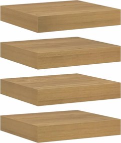 vidaXL Falpolc Falra szerelhető 4 pcs Barna 23 x 23,5 x 4 cm Faanyag