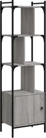 vidaXL szürke sonoma szerelt fa könyvespolc ajtóval 44,5x30x154,5 cm