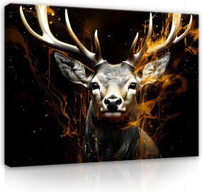 Vászonkép Szarvas Absztrakt Fekete Nagy Nappali 60x40