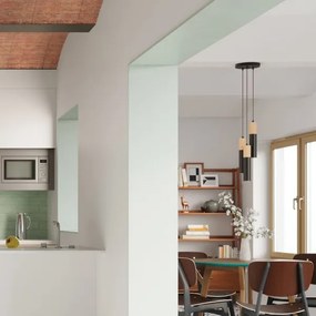 Sollux SL.1014 - Csillár zsinóron PABLO 3xGU10/40W/230V fekete