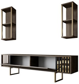 TV szekrény Gold Line - Walnut, Black