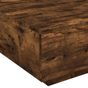 füstös tölgy színű dohányzóasztal LED-lámpákkal 80 x 8 0x 31 cm