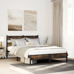 sonoma tölgy színű fejtámlás ágykeret matrac nélkül 140x190 cm