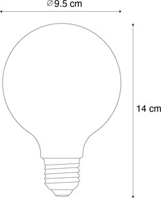 5 db Okos E27 Dimmelhető LED Izzó G95 Borostyán 4.9W 320lm 2500K