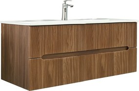 Trent 120 alsó fürdőszobabútor 1 medencés kerámia mosdóval 2 fiókos, sunset tölgy