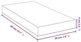 bambusz fali polc 40x20x4 cm