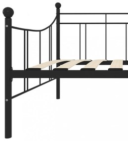 fekete fém kanapéágy-keret 90 x 200 cm