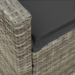 szürke polyrattan kerti kanapé párnákkal