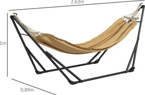 Outsunny Összecsukható Acél Hintaállvány, 2 az 1-ben Támogatás Hinta vagy Függőszék Számára, Tartalmazza a Hordtáskát, méret: 263L x 89W x 100H cm | A