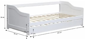 Akció Fehér gyerekágy kihúzható ággyal INTRO 90 x 200 cm II. osztály