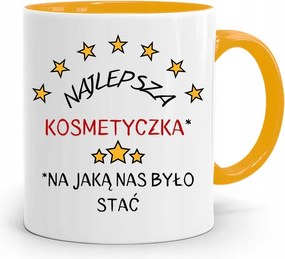 Sárga Bögre Kozmetikusnak A Legjobb Kozmetikai Táska fényképes nyomtatással