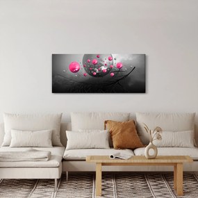 Rózsaszín absztrakt gömbök képe (120x50 cm)