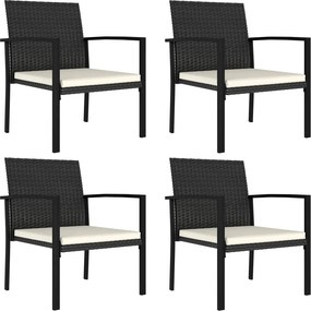 vidaXL 4 db fekete polyrattan kerti étkezőszék