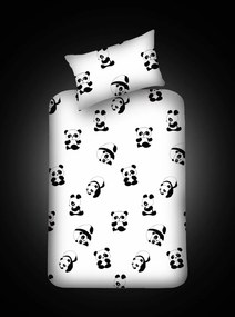 Panda egyszemélyes gumis lepedő garnitúra
