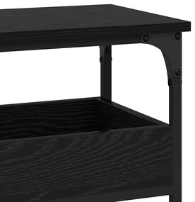 Konzolasztal polcokkal Musta tammi 100 x 29 x 75 cm Faanyag