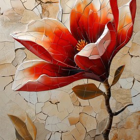 Poszter 30x30cm Mozaik üvegvirágból