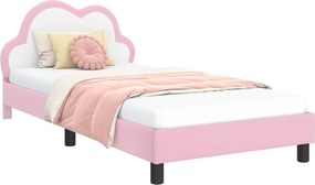vidaXL Ágykeret fejtámlával Rózsaszín 80 x 200 cm PU