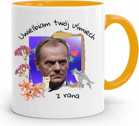 Donald Tusk Sárga Bögre Platform Ajándék fényképes nyomtatással