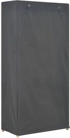 3-szintes szürke szövet ruhásszekrény 79 x 40 x 170 cm