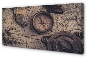 Canvas képek iránytű térkép 125x50 cm