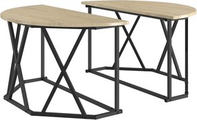 vidaXL Dohányzóasztal Sonoma tölgy 80 x 80 x 42 cm Műszaki fa és acél