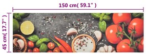 mosható zöldségmintás bársony konyhai szőnyeg 45x150 cm