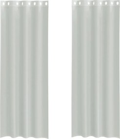 vidaXL 2 db világosszürke fátyolfüggönyök rojtokkal 140x260 cm