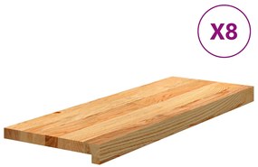 8 db tömör tölgyfa világosbarna lépcsőfokok 70x25x2 cm