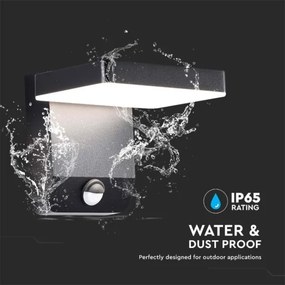 LED kültéri fali lámpa szenzorral LED/17W/230V 4000K fekete