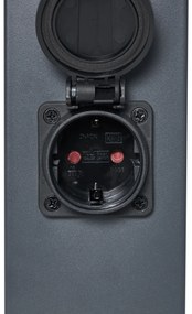 Kültéri lámpa sötétszürke füstüveggel 45cm IP44 aljzattal és mozgásérzékelővel - Malios