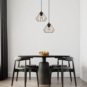 Csillár zsinóron CEED GOLD 2xE27/60W/230V átm. 28 cm fekete/arany