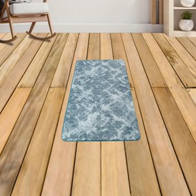 PLÜSS SZŐNYEG VITRIN 60X100 FEHÉR-TÜRKIZKÉK BT005