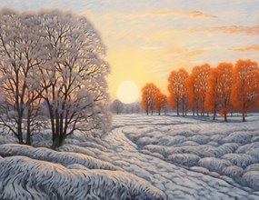 Poszter 65x50cm Tél a tűz árnyalataiban