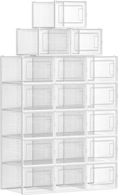 Zárható cipőtároló, cipős dobozok, 18 db-os csomag, fehér